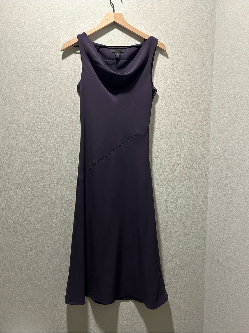 The Limited Deep Plum Cowl-Neck Midi Dress